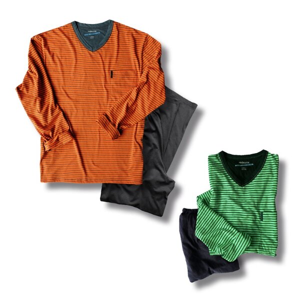 AMMANN Schlafanzug, orange/grau, Größe 56